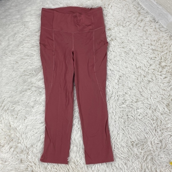 Lululemon Fast and Free High Rise Crop 21" Elite Cherry Tint - Picture 1 of 8